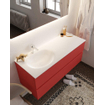 Mondiaz VICA ensemble de meuble de salle de bain - 120cm - meuble sous-vasque fire - 2 tiroirs - lavabo moon gauche - 1 trou de robinet - miroir LED - version XL 60cm de haut SW1097969