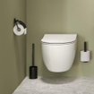 Tiger Colar Toiletrolhouder - met klep - zelfklevend - zwart SW877235