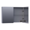 Saniclass Plain Spiegelkast - 100x70x15cm - 2 links/rechtsdraaiende spiegeldeuren - MDF - mat grijs SW393026