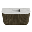 Mondiaz JOYA-DLUX Meuble de salle de bains 73,2cm - arrondi gauche et droite couleur Shadow - Vasque FAYE position Milieu Sans trou de robinet couleur Opalo. SW1422957