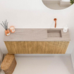 Mondiaz JOYA-DLUX 100cm toiletmeubel - kleur Oak - Wastafel FAYE positie Rechts Zonder kraangat kleur Saba. SW1424201