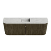 Mondiaz JOYA-DLUX Meuble de salle de bains 113,2cm - arrondi gauche et droite couleur Shadow - Vasque FAYE position Milieu 1 trou de robinet couleur Opalo SW1422966