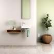 Clou Flush 3 fontein 36x18cm kraangat links met handdoekhouder Mineraalmarmer glanzend wit SW102677