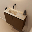MONDIAZ TURE-DLUX Meuble toilette - 60cm - Rust - EDEN - vasque Frappe - position gauche - sans trou de robinet SW1102996