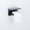 FugaFlow Eccelente Acces Toiletrolhouder - met plateau - mat zwart SW1418509
