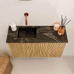 Mondiaz JOYA-DLUX 70cm meuble de toilette - couleur Oak - Vasque FAYE position Gauche Sans trou de robinet couleur Lava. SW1422072