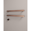 Hotbath &MORE Radiateur sèche-serviettes - 80x38cm - carré - 2 barres - horizontal - avec interrupteur - cuivre brossé PVD SW1245809