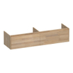 BRAUER Embrace meuble sous-lavabo - 159.8x35x45.5cm - 2 tiroirs à fermeture douce - sans poignées - 2 découpes pour siphon - chêne massif - chêne à entures grises SW445131