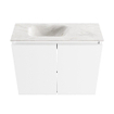 MONDIAZ TURE-DLUX meuble WC 60cm Talc. EDEN vasque Ostra position gauche. Sans trou de robinet. SW1104633
