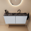 MONDIAZ TURE-DLUX Meuble toilette - 100cm - Clay - EDEN - vasque Lava - position centrale - 1 trou de robinet SW1103735