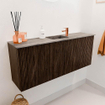 Mondiaz JOYA-DLUX Meuble de salle de bains - 100cm - couleur Walnut - Vasque FAYE position Milieu 1 trou de robinet couleur Oza. SW1424566