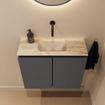 MONDIAZ TURE-DLUX 60cm toiletmeubel Dark Grey. EDEN wastafel Frappe positie midden. Zonder kraangat. SW1102709