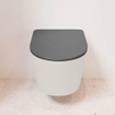 MONDIAZ LAVIE wandclosetpack - 36x53cm - diepspoel - rimless - Linen (offwhite) - softclose - quick-release - toiletzitting - Dark grey (grijs) SW1208603