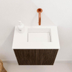 Mondiaz JOYA 40cm meuble de toilette - couleur Walnut - Vasque FAYE position Droite Sans trou de robinet couleur Talc SW1421242
