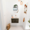 Mondiaz JOYA-DLUX 60cm meuble de toilette - couleur Shadow - Vasque FAYE position Droite Sans trou de robinet couleur Frappe. SW1422676