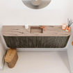 Mondiaz JOYA-DLUX Meuble de salle de bains 123,2cm - arrondis gauche et droite couleur Shadow - Vasque FAYE position Milieu 1 trou de robinet couleur Arena SW1424858