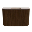 Mondiaz JOYA-DLUX Meuble de toilette 63.2cm - arrondi gauche et droite couleur Walnut - Vasque FAYE position Milieu Sans trou de robinet couleur Saba SW1424685
