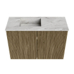Mondiaz JOYA-DLUX 60cm meuble de salle de bains - couleur Dusk - Vasque FAYE position Gauche 1 trou de robinet couleur Glace. SW1423136