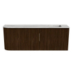 Mondiaz JOYA-DLUX Meuble de salle de bains 111.6cm - arrondi gauche couleur Noyer - Vasque FAYE position Droite Sans trou de robinet couleur Glace SW1422387