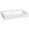 QeramiQ Fuente set de fontaine - 38x24 cm - 1 trou pour robinet - céramique - robinet de fontaine blanc mat - blanc brillant SW1419169
