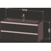 Duravit ketho 2 meuble de lavabo avec 2 tiroirs pour lavabo simple 121x48x55cm avec poignées anthracite basalte mate SW772706