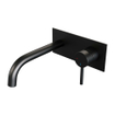 BRAUER Black Edition Wastafelmengkraan inbouw - gebogen uitloop links - hendel lang smal - inclusief inbouwdeel - afdekplaat - model A 1 - mat zwart SW385399