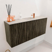 Mondiaz JOYA-DLUX 90cm meuble de salle de bains - couleur Shadow - Vasque FAYE position Milieu 1 trou de robinet couleur Ostra. SW1423002
