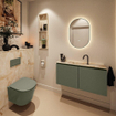 MONDIAZ TURE-DLUX Meuble toilette - 100cm - Army - EDEN - vasque Frappe - position centrale - 1 trou de robinet SW1102662