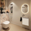 MONDIAZ TURE-DLUX 40cm toiletmeubel Talc. EDEN wastafel Glace positie rechts. Met 1 kraangat. SW1103120