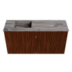 Mondiaz JOYA-DLUX 80cm meuble de salle de bains - couleur Ruby - Vasque FAYE position Gauche Sans trou de robinet couleur Sombra. SW1425674