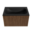 MONDIAZ KURVE 70cm Meuble salle de bain - couleur Walnut - 1 tiroir - vasque BIG SMALL centre - 1 trou de robinet - Urban SW1138436