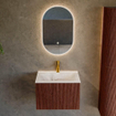 Mondiaz KURVE-DLUX Ensemble de meuble de salle de bain - 60x46x40cm - 1 tiroir - vasque solid surface - central - 1 trou de robinet - Ruby SW1415613