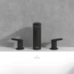 Villeroy & Boch Antao - Ensemble de robinet à 3 trous - avec bonde clic clac - noir mat SW974155