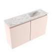 MONDIAZ TURE-DLUX Meuble de toilettes 80cm Rosee. EDEN lavabo Glace position droite. Avec 1 trou de robinet. SW1103477