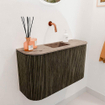 Mondiaz JOYA-DLUX Meuble de salle de bains 73,2cm - arrondi gauche et droite couleur Shadow - Vasque FAYE position Milieu Sans trou de robinet couleur Arena SW1424845