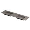 INK Post wastafel - 180x45x1cm - 2 wasbakken - 2 kraangaten - keramiek Armani grey mat SW693532