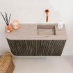 Mondiaz JOYA-DLUX 71.6cm toiletmeubel - ronding links kleur Shadow - Wastafel FAYE positie Rechts Zonder kraangat kleur Saba. SW1425135
