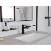Hansgrohe Metropol 110 wastafelkraan - 18.4cm hoog - push open waste - voorsprong 13.5cm - mat zwart SW297295