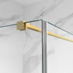 FugaFlow Eccelente Vetro Cabine de douche - 90x90x200 - Profil en verre de sécurité - anti-calcaire - Laiton brossé PVD (Or) SW1451299