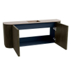 Mondiaz JOYA-DLUX 103.2cm meuble de salle de bains - arrondis gauche et droite couleur Shadow - Vasque FAYE position Milieu Sans trou de robinet couleur Saba SW1425169