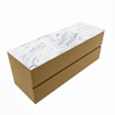 MONDIAZ VICA-DLUX Ensemble meuble de salle de bains - 130cm - sous-meuble oro - 2 tiroirs - lavabo encastré cloud central - 1 trou de robinet - version haute 60cm - glace SW1088272