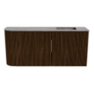 Mondiaz JOYA-DLUX Meuble de salle de bains - 91,6cm - arrondi gauche couleur Walnut - Vasque FAYE position droite Sans trou de robinet couleur Oza SW1424589