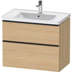 Duravit D-Neo wastafelonderkast 78.4x62.5x45.2cm 2 lades Natuur eiken Mat SW640935