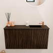 Mondiaz JOYA 80cm toiletmeubel - kleur Walnut - Wastafel FAYE positie Rechts 1 kraangat kleur Urban. SW1421314