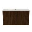 Mondiaz JOYA-DLUX 70cm meuble de toilette - couleur Walnut - Vasque FAYE position Gauche Sans trou de robinet couleur Ostra. SW1422587