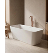 ZEZA Grand half vrijstaand bad - 180x80x58cm - met afvoer - acryl - glans wit SW1030591