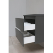 Basic Line Bella Badkamermeubelset - 60x55x46cm - 1 wasbak - Keramiek - Wit - 1 kraangat - Spiegelkast zonder verlichting - Melamine Antraciet mat SW398090