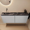 MONDIAZ TURE-DLUX Meuble WC 120 cm Plata. Lavabo EDEN Lava position gauche. Sans trou de robinet. SW1103958