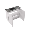 MONDIAZ TURE-DLUX Meuble toilette - 60cm - Cale - EDEN - vasque Lava - position gauche - sans trou de robinet SW1103699