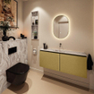 MONDIAZ TURE-DLUX Meuble toilette - 120cm - Oro - EDEN - vasque Glace - position centrale - sans trou de robinet SW1105176